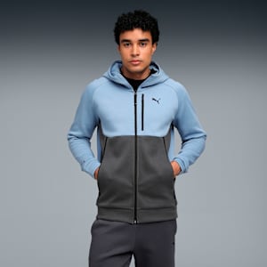 PUMATECH Full-Zip Men's Hoodie, Cool Blue-Dusky Gray, extralarge-IND