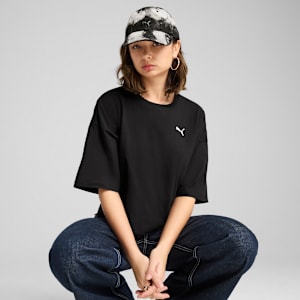 T-shirt court surdimensionné WARDROBE ESSENTIALS Femme, PUMA Black, extralarge
