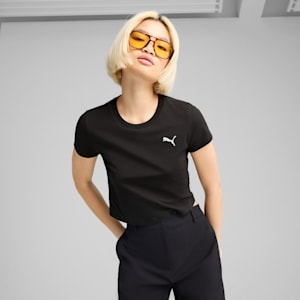 Wardrobe Essentials Women's Baby Tee, PUMA Black, extralarge
