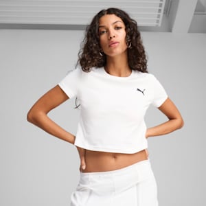 Wardrobe Essentials Women's Baby Tee, PUMA White, extralarge