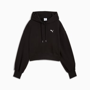 Sudadera corta relajada con capucha para mujer Wardrobe Essentials, PUMA Black, extralarge