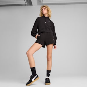 Sudadera corta relajada con capucha para mujer Wardrobe Essentials, PUMA Black, extralarge
