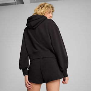 Wardrobe Essentials Women's Relaxed Cropped Hoodie, PUMA Black, extralarge