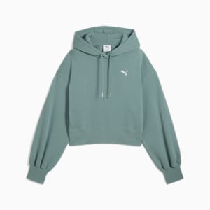 Wardrobe Essentials Women's Relaxed Cropped Hoodie, Green Moon, extralarge