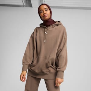 sudadera con capucha WARDROBE Essentials para mujer, Totally Taupe, extralarge