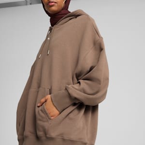 sudadera con capucha WARDROBE Essentials para mujer, Totally Taupe, extralarge