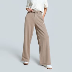 Wardrobe Women's Relaxed Fit Wide Leg Sweatpants, Totally Taupe, extralarge-IND