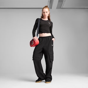 Pants cargo WARDROBE Essentials para mujer, PUMA Black, extralarge
