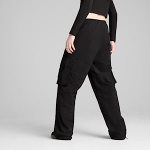 Pants cargo WARDROBE Essentials para mujer, PUMA Black, extralarge