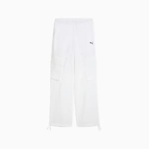Pants cargo WARDROBE Essentials para mujer, PUMA White, extralarge