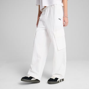 Pants cargo WARDROBE Essentials para mujer, PUMA White, extralarge