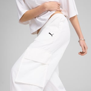 Pants cargo WARDROBE Essentials para mujer, PUMA White, extralarge