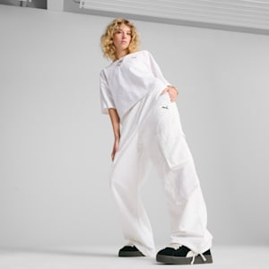 Pants cargo WARDROBE Essentials para mujer, PUMA White, extralarge