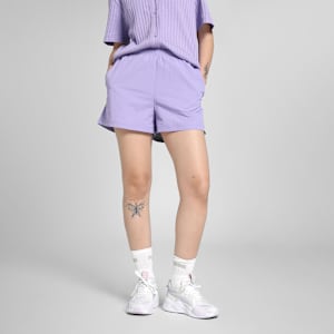 Wardrobe A-Line Women's Woven 3' Shorts, Lavender Alert, extralarge-IND