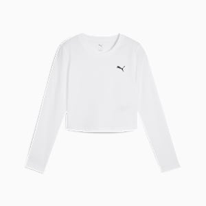 Playera de manga larga WARDROBE Essentials para mujer, PUMA White, extralarge