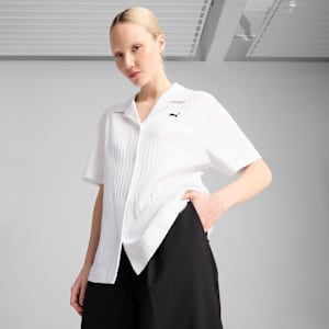 WARDROBE Essentials Shirt Pointelle Women, PUMA White, extralarge-GBR