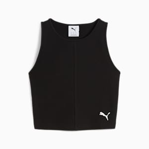Wardrobe Essentials Women's Ribbed Crop Top, PUMA Black, extralarge