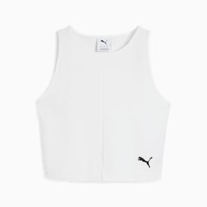 Wardrobe Essentials Women's Ribbed Crop Top, PUMA White, extralarge
