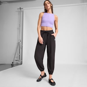 Wardrobe Essentials Women's Ribbed Crop Top, Lavender Alert, extralarge
