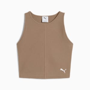 Playera corta WARDROBE Essentials para mujer, Totally Taupe, extralarge