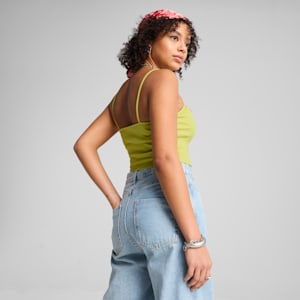 Playera acanalada sin mangas para mujer WARDROBE ESSENTIALS, Sea Kelp, extralarge