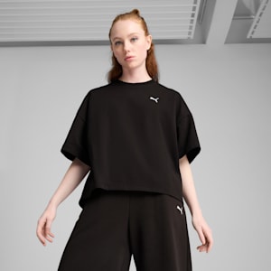 Wardrobe Essentials Women's Relaxed Heavy Tee, PUMA Black, extralarge