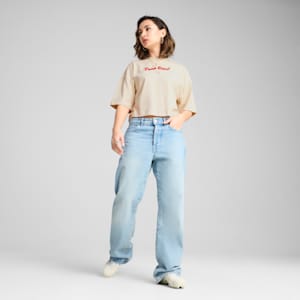 Premium Essentials Women's Oversized Graphic Tee, Alpine Snow, extralarge
