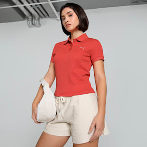 PREMIUM Women's Slim Fit Polo, Red Fire, extralarge-IND