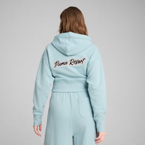 Sudadera relajada y estampada con capucha para mujer Premium Essentials, Modern Mint, extralarge