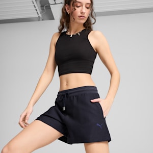 Shorts de 4 de jacquard para mujer Premium Essentials A-Line, New Navy, extralarge