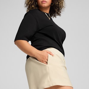 Shorts de 4 de jacquard para mujer Premium Essentials A-Line, Alpine Snow, extralarge