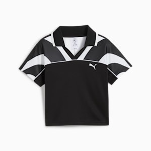 FUTURE ARCHIVE Women's Soccer Jersey Baby Tee, PUMA Black-PUMA White, extralarge