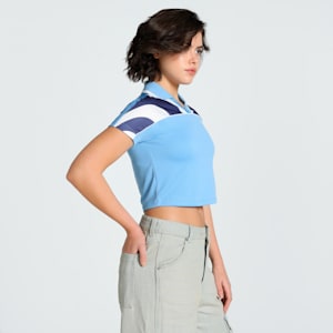 FUTURE..ARCHIVE Women's Slim Fit Crop Football Jersey, Team Light Blue-Blue Crystal, extralarge-IND
