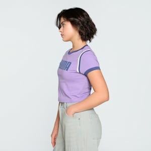 FUTURE..ARCHIVE Graphic Women's Slim Fit Crop Tee, Lavender Alert, extralarge-IND
