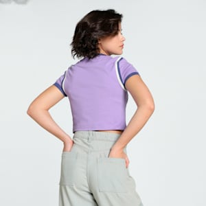 FUTURE..ARCHIVE Graphic Women's Slim Fit Crop Tee, Lavender Alert, extralarge-IND