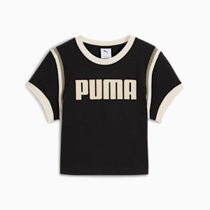 Playera corta FUTURE.PUMA.ARCHIVE para mujer, PUMA Black-Alpine Snow, extralarge