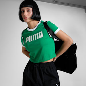 FUTURE..ARCHIVE Graphic Women's Slim Fit Crop Tee, Archive Green, extralarge-IND