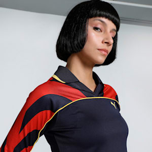 Road To Unity Women's Slim Fit Football Jersey Crop Tee, New Navy, extralarge-IND