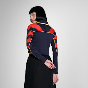 Road To Unity Women's Slim Fit Football Jersey Crop Tee, New Navy, extralarge-IND