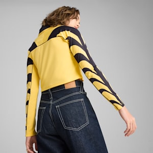 Road To Unity Women's Slim Fit Football Jersey Crop Tee, Sunny Yellow, extralarge-IND