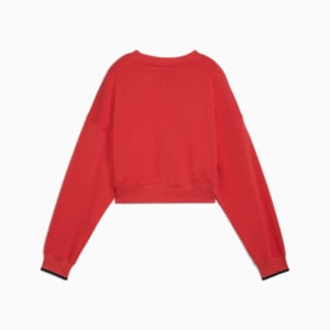 ROAD TO UNITY Women's Oversized Crew Sweatshirt, Red Fire, extralarge