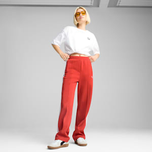 Pants rectos T7 ALWAYS ON para mujer, Red Fire, extralarge