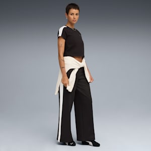 T7 Women's Slim Fit Crop Tee, PUMA Black, extralarge-IND