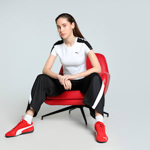 T7 Women's Slim Fit Crop Tee, PUMA White, extralarge-IND