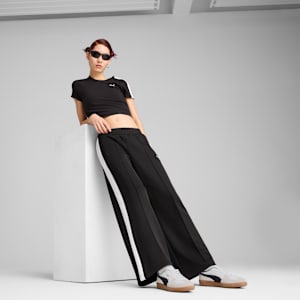 Pants anchos T7 para mujer, PUMA Black, extralarge