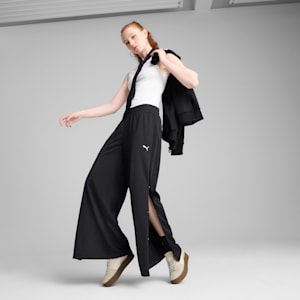 Wardrobe Essentials Women's Low Rise Popper Pants, PUMA Black, extralarge
