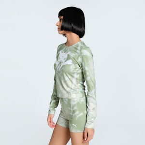 DARE TO Women's Slim Fit Long Sleeve Tee, Pistachio Green-AOP, extralarge-IND