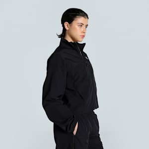 DARE TO Women's Oversized Zip-Off Woven Jacket, PUMA Black, extralarge-IND