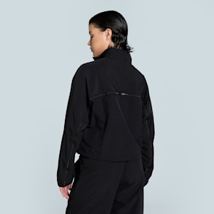 DARE TO Women's Oversized Zip-Off Woven Jacket, PUMA Black, extralarge-IND
