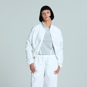 DARE TO Women's Oversized Zip-Off Woven Jacket, PUMA White, extralarge-IND